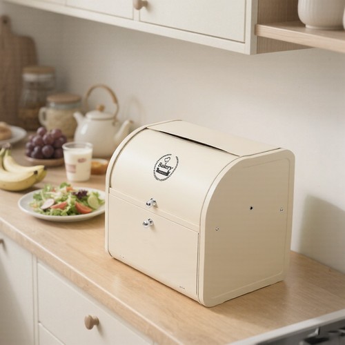 Metal bread bin double - metal,