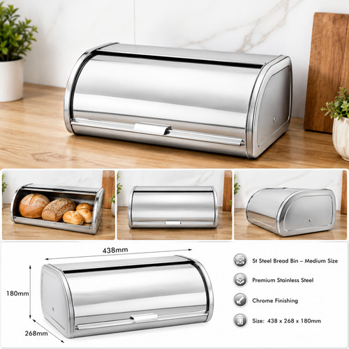 Stainless steel bread bin - bread,