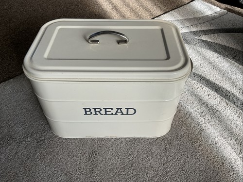 Metal bread bin cream - metal,