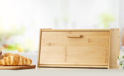 Bamboo wooden bread bin food - bamboo,