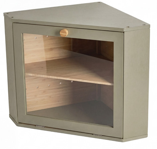 Corner bamboo bread bin - corner,