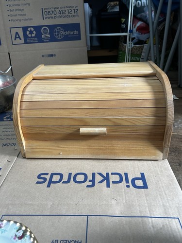 Wooden roll top bread - bread, bin