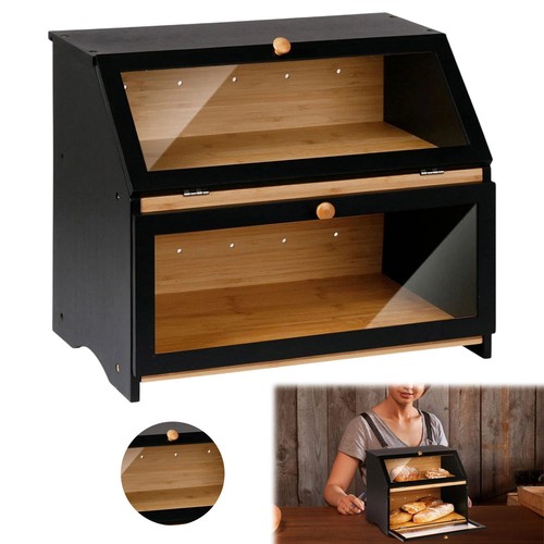 Large bamboo bread bin tier - bamboo,