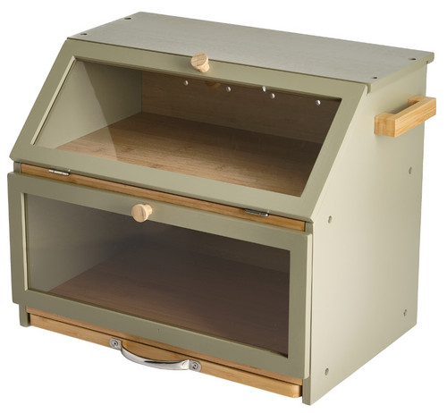 Bamboo bread bin double - bamboo, layer