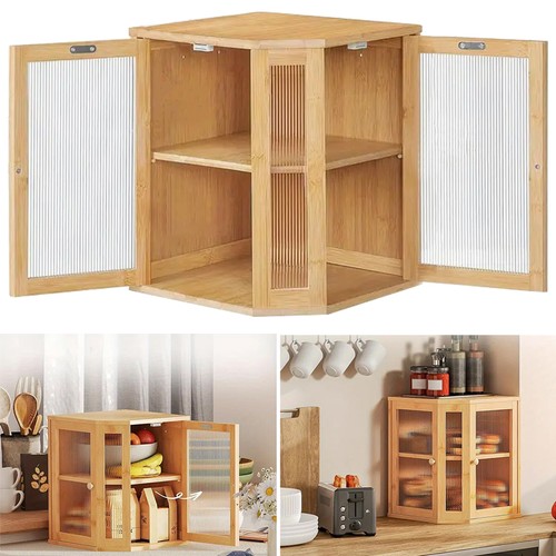 Tier bamboo corner bread bin - 2-tier,