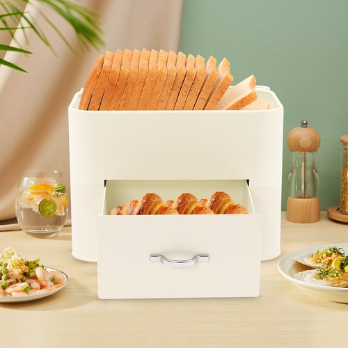 Modern bread bin milky - bin, white