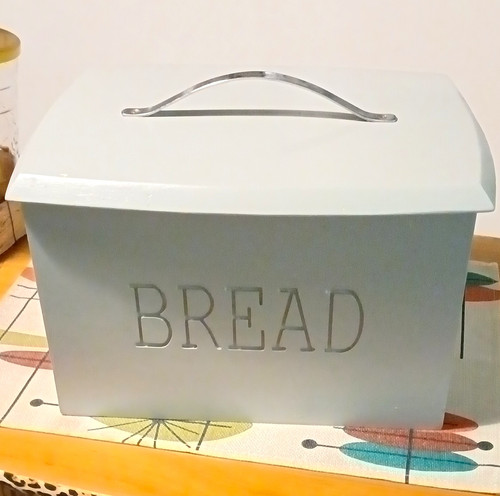 Grey wooden bread bin - grey,