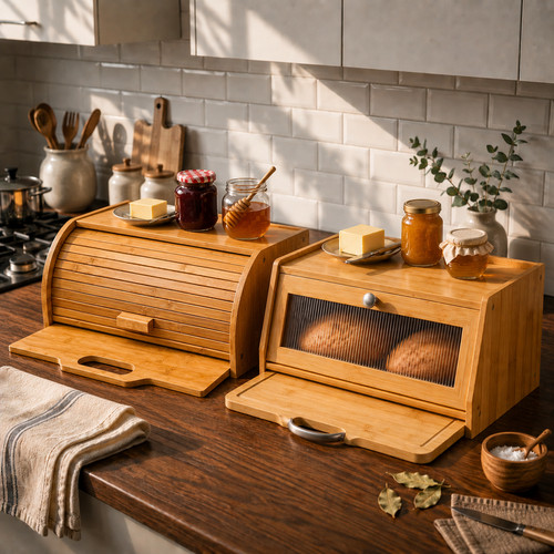 Bamboo bread bin - bin, box