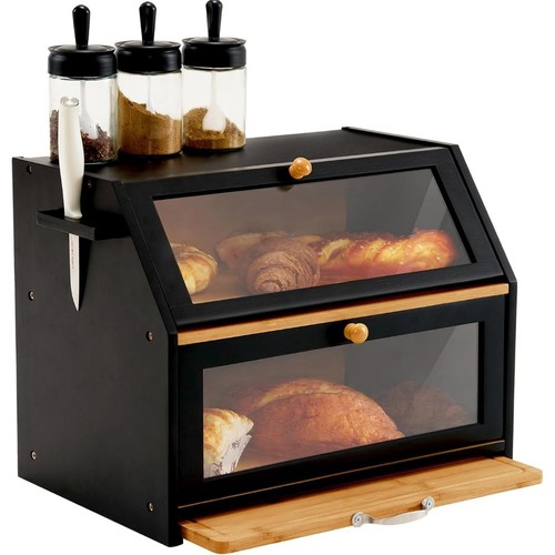 33l bamboo bread bin tier - 2,