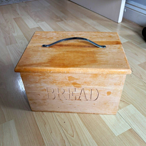 Wooden bread bin rectangular - wooden,