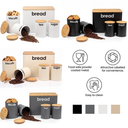 5pcs kitchen storage tins - 5pcs,