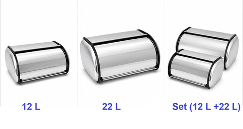 Bread bin roll top stainless - top,