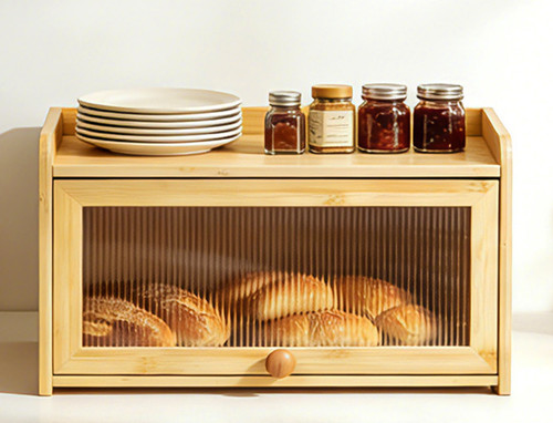 Bamboo bread bins for kitchen - bins,