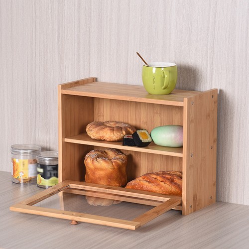 Tier bamboo bread bins clear - 2,